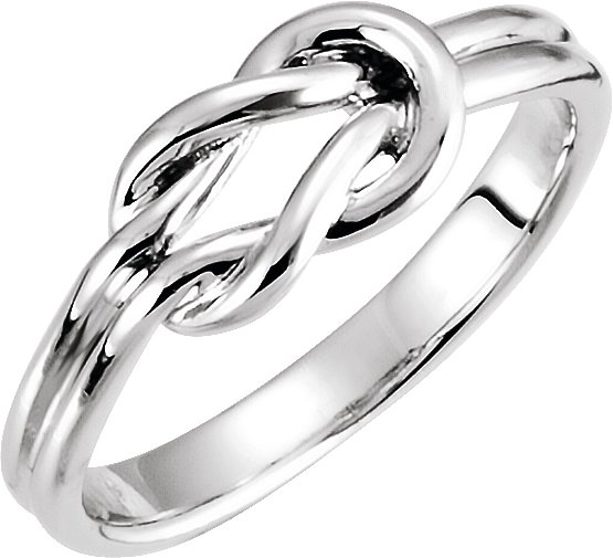 Platinum 6 mm Knot Ring