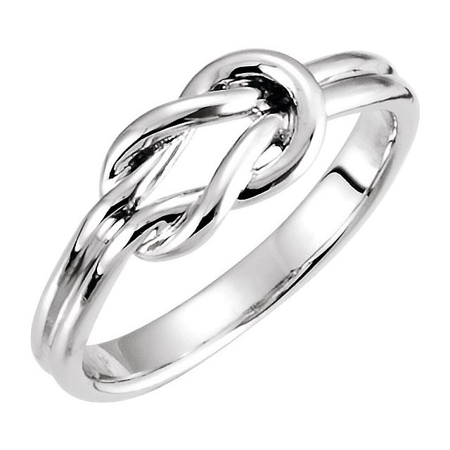18K White 6 mm Knot Ring