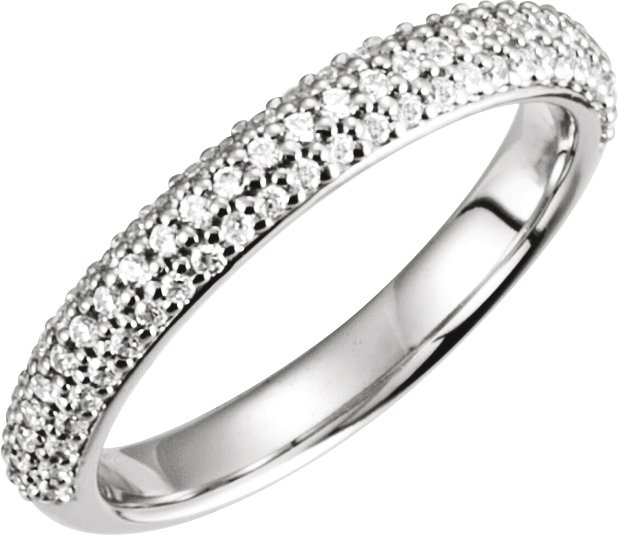 14K White .33 CTW Diamond Pave Band Ref 2969180