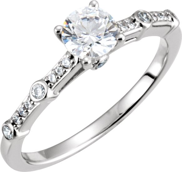 14K White 5.2 mm Round .625 CTW Diamond Engagement Ring Ref 4035020