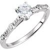 14K White 5.2 mm Round .625 CTW Diamond Engagement Ring Ref 4035020