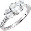 14K White 1.90 CTW Diamond 3 Stone Engagement Ring Ref 5508636