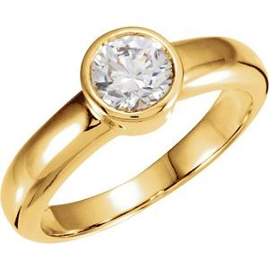 14K Yellow 1/2 CTW Diamond Round Solitaire Engagement Ring