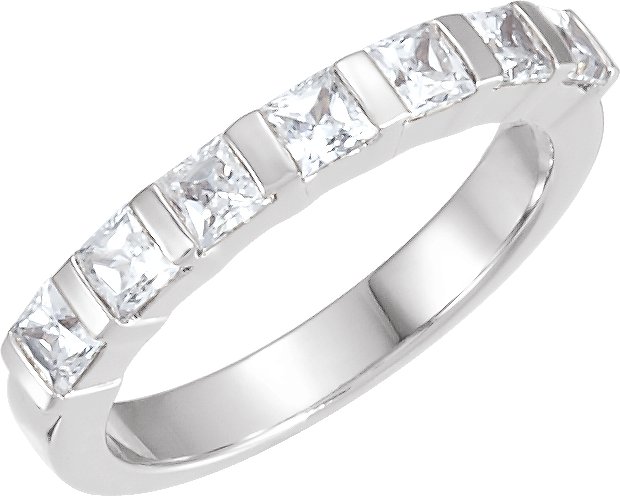 5-Stone Princess/Square  Bar Channel Anniversary Ring Mounting