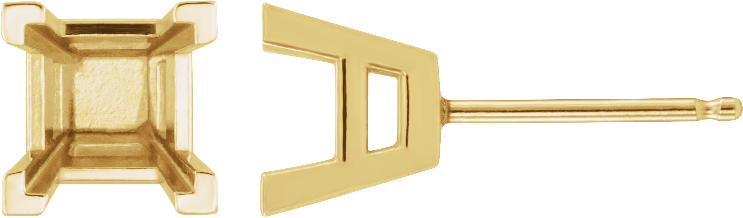 Square V-Prong Stud Earrings