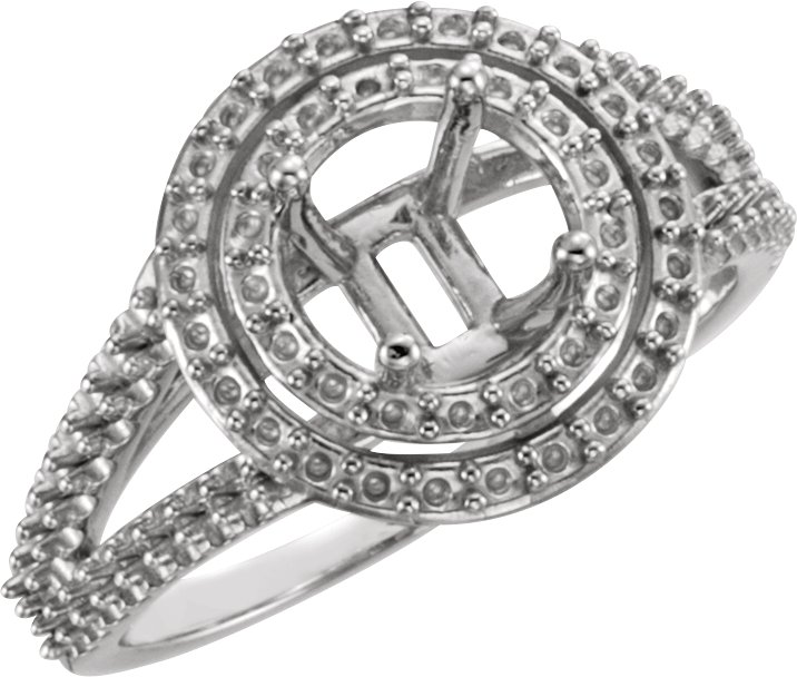 Double Halo-Style Engagement Ring