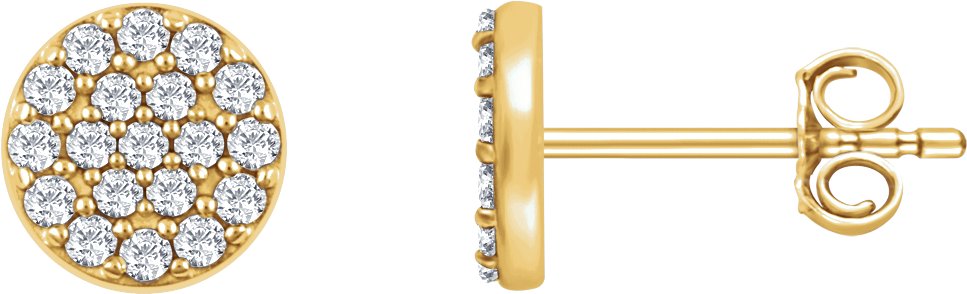 14K Yellow 1/3 CTW Natural Diamond Cluster Earrings