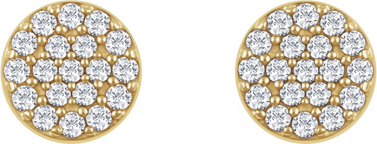 14K Yellow 1/3 CTW Natural Diamond Cluster Earrings