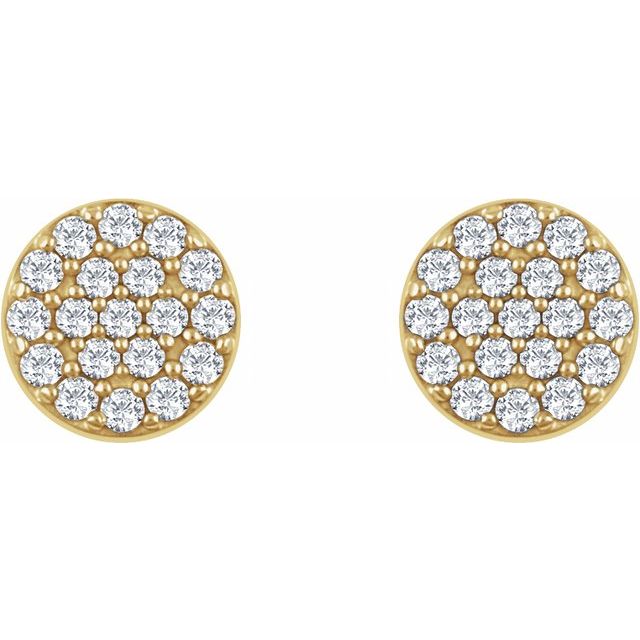 14K Yellow 1/3 CTW Natural Diamond Cluster Earrings