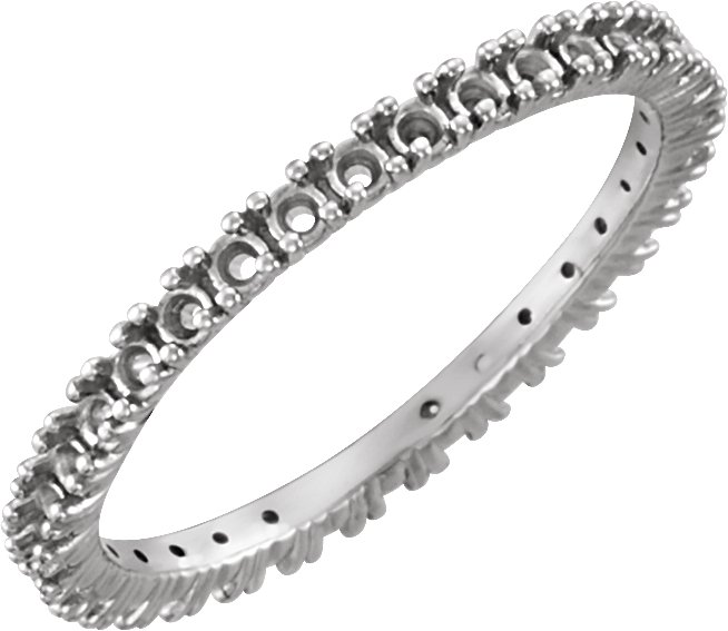 14K White .75 CTW Diamond Eternity Band Size 8.5 Ref 5564306