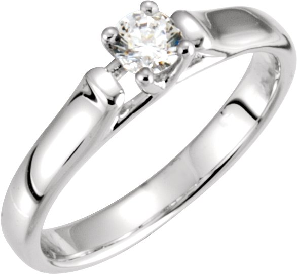 14K White .50 CTW Diamond Solitaire Engagement Ring Ref 1686549