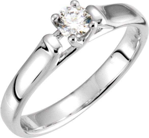 Platinum 1/2 CTW Diamond Solitaire Engagement Ring