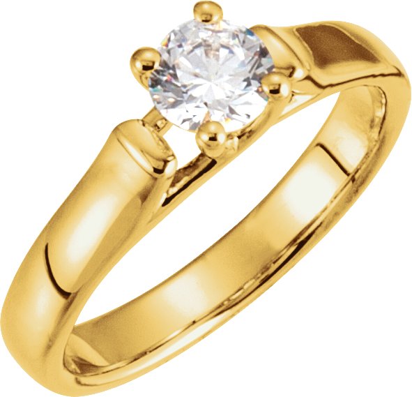 14K Yellow 1/2 CTW Diamond Solitaire Engagement Ring