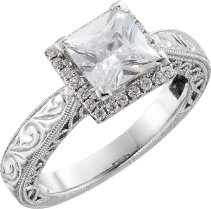 Design-Engraved Engagement Ring 