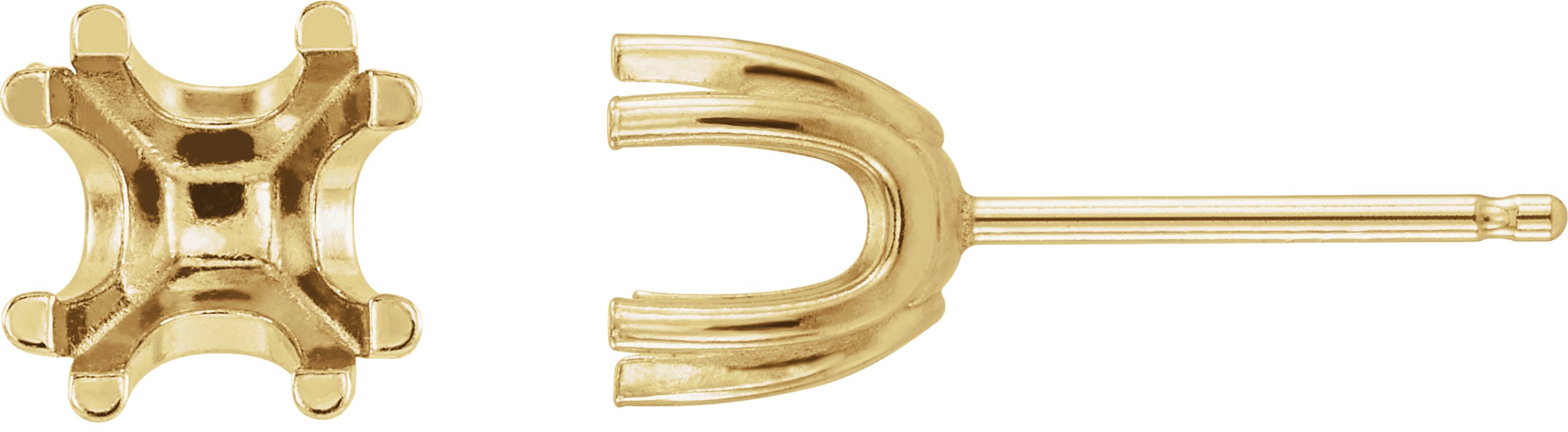 Square U-Prong Stud Earrings