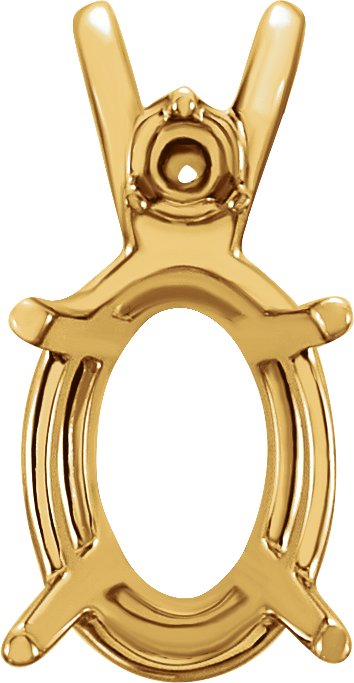 Oval 4-Prong Accented Pendant
