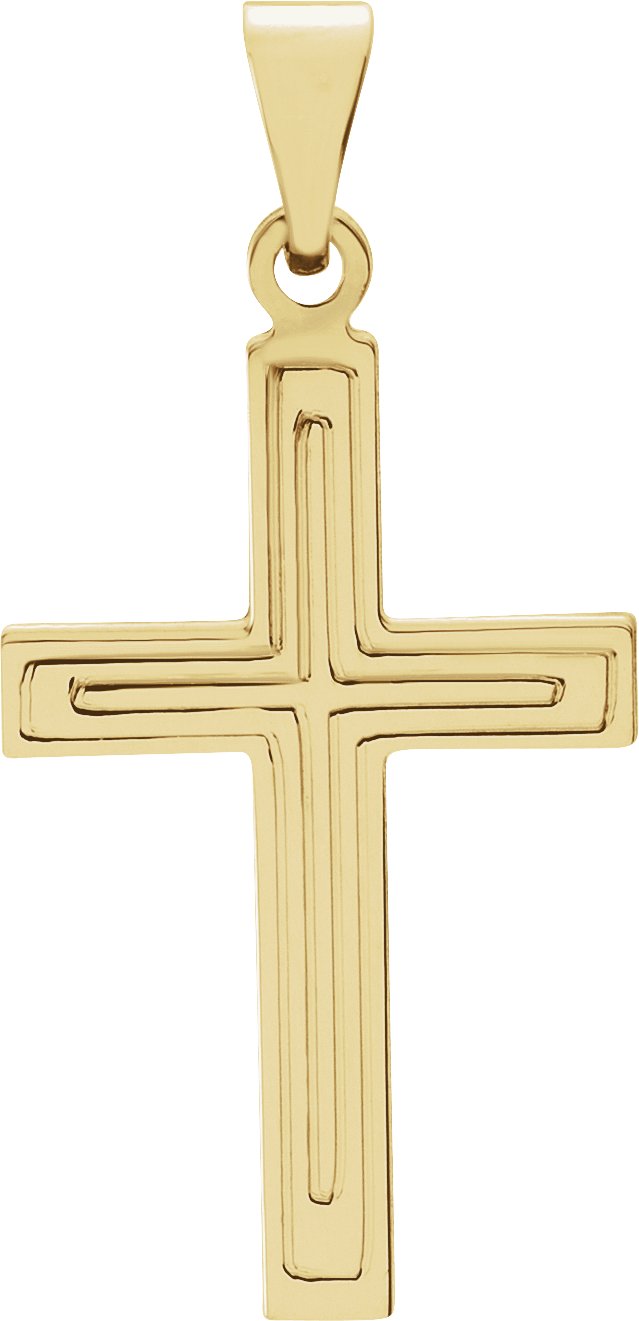 Grooved Cross Pendant