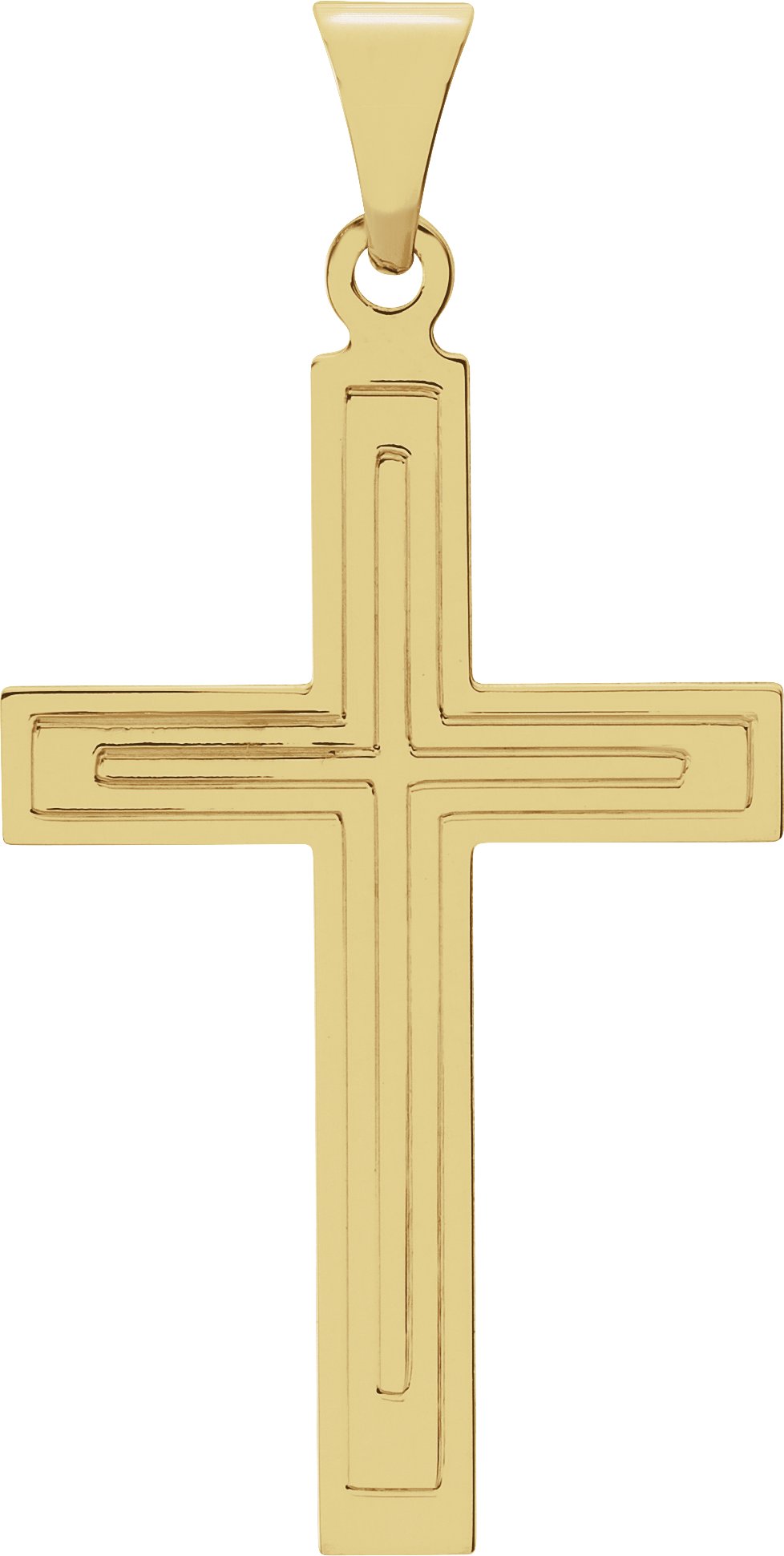 Grooved Cross Pendant