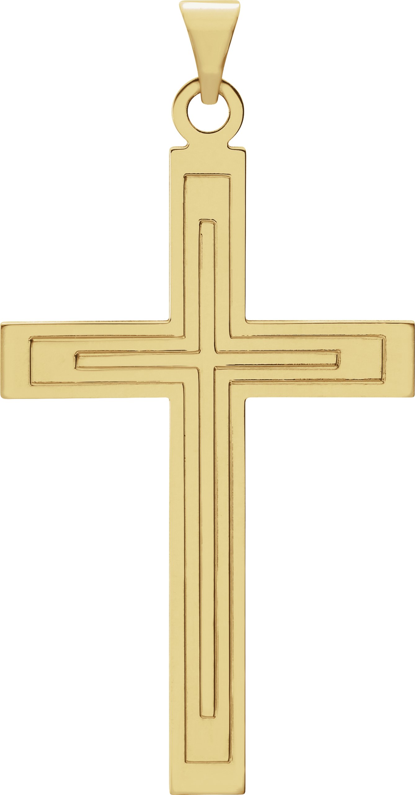 Grooved Cross Pendant