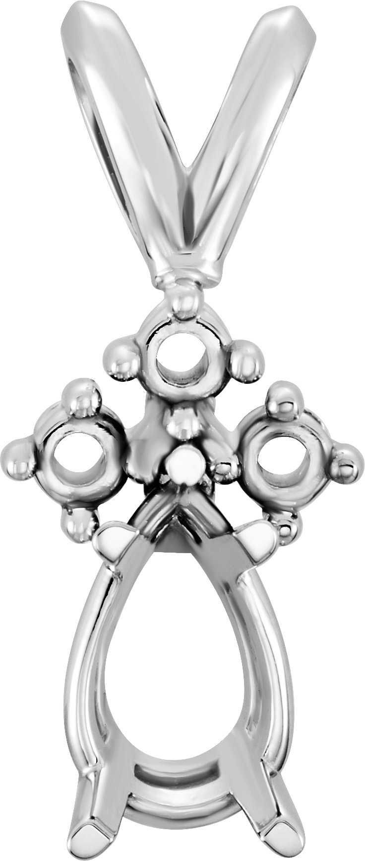 Pear 5-Prong Accented Pendant