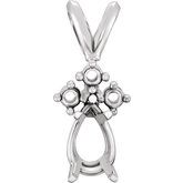 Pear 5-Prong Pendant with Accents