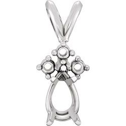 Pear 5-Prong Accented Pendant Mounting