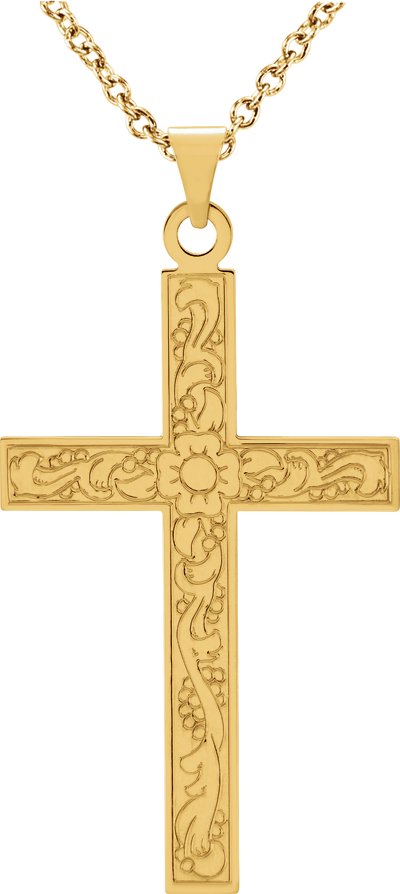 Floral Cross Necklace or Pendant