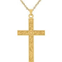 Floral Detail Cross Pendant with Bail