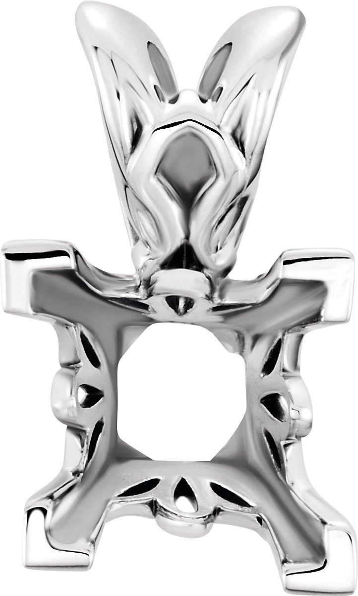 Square 4-Prong V-End Scroll Setting® Pendant