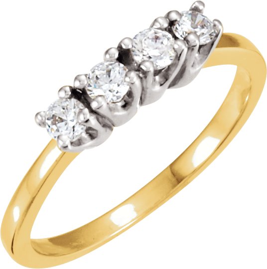 14K Yellow/White 9/10 CTW Natural Diamond Anniversary Band