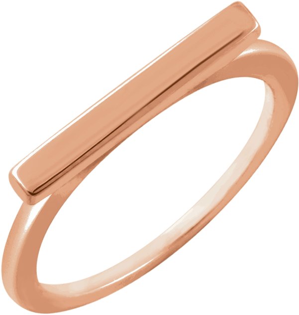 14K Rose Bar Ring