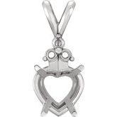 Heart 4-Prong Pendant with Accents