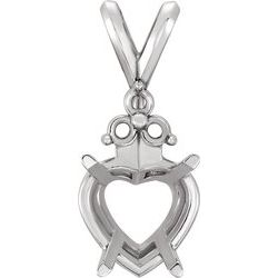 Heart Pendant Mounting with Trio Accent