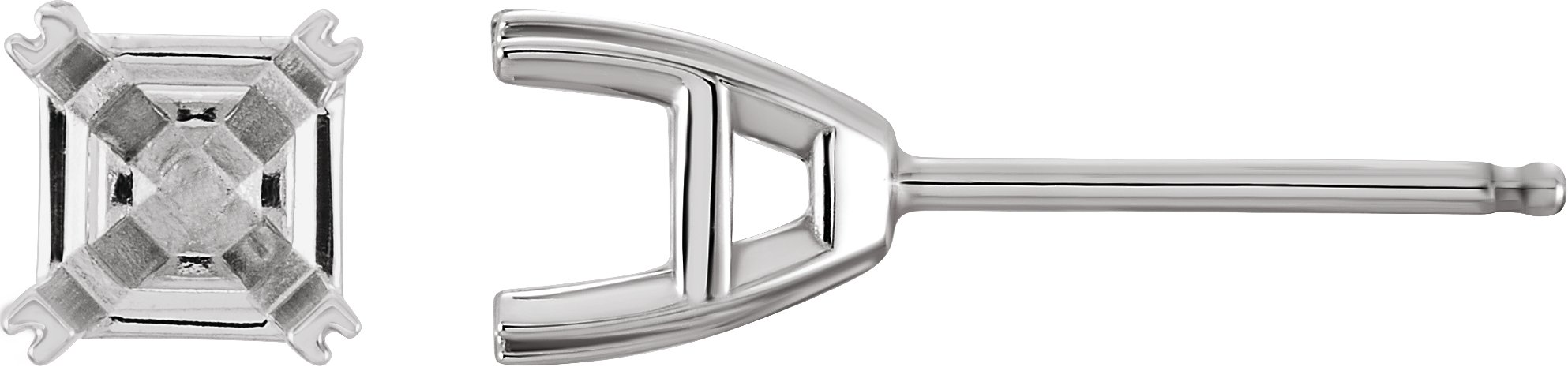 Asscher Split-Prong Stud Earrings