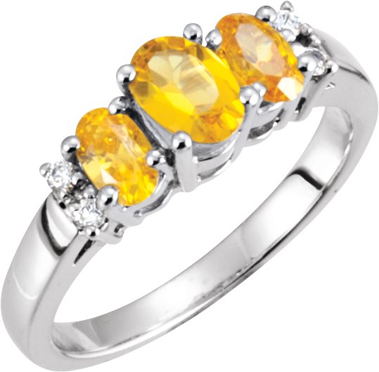 3-Stone Ring Mounting for Oval Gemstone