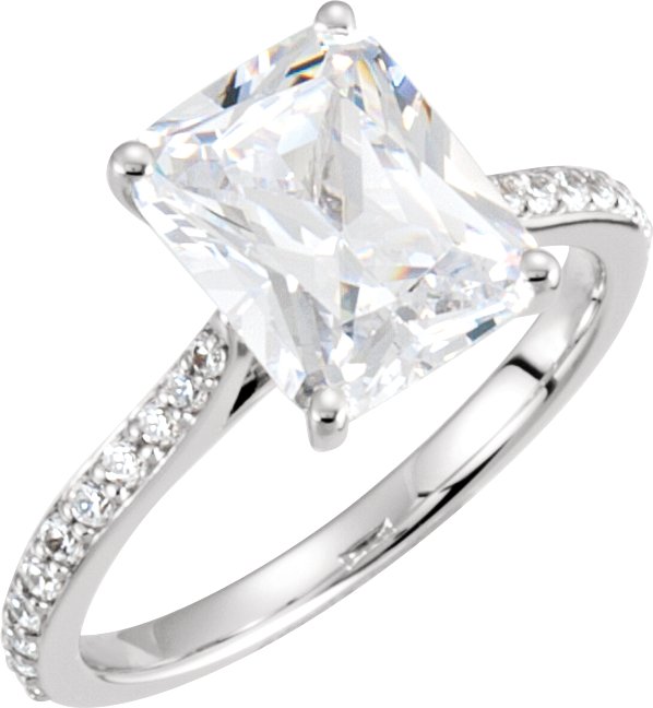 Accented Engagement Ring or Band Mounting
