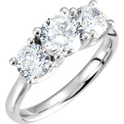 3 Stone Engagement Ring or Band Mounting