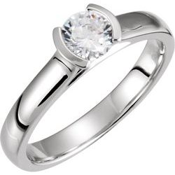 Round Solitaire Engagement Ring or Band Mounting