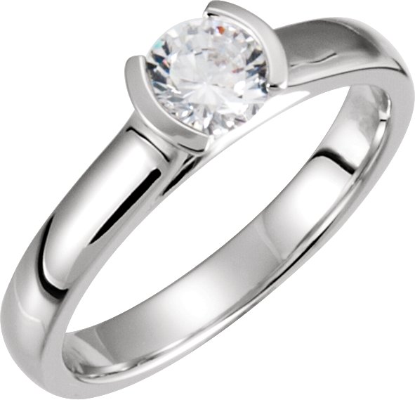 Round Solitaire Engagement Ring or Band Mounting
