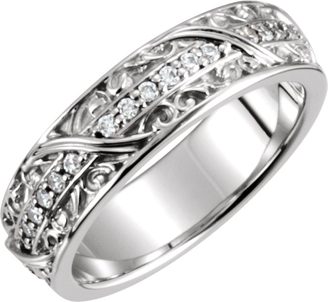 14K White .33 CTW Diamond Eternity Band Size 6 Ref 3627212