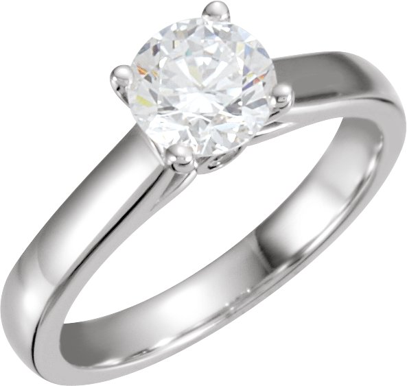 Woven Solitaire Engagement Ring Mounting with Accent