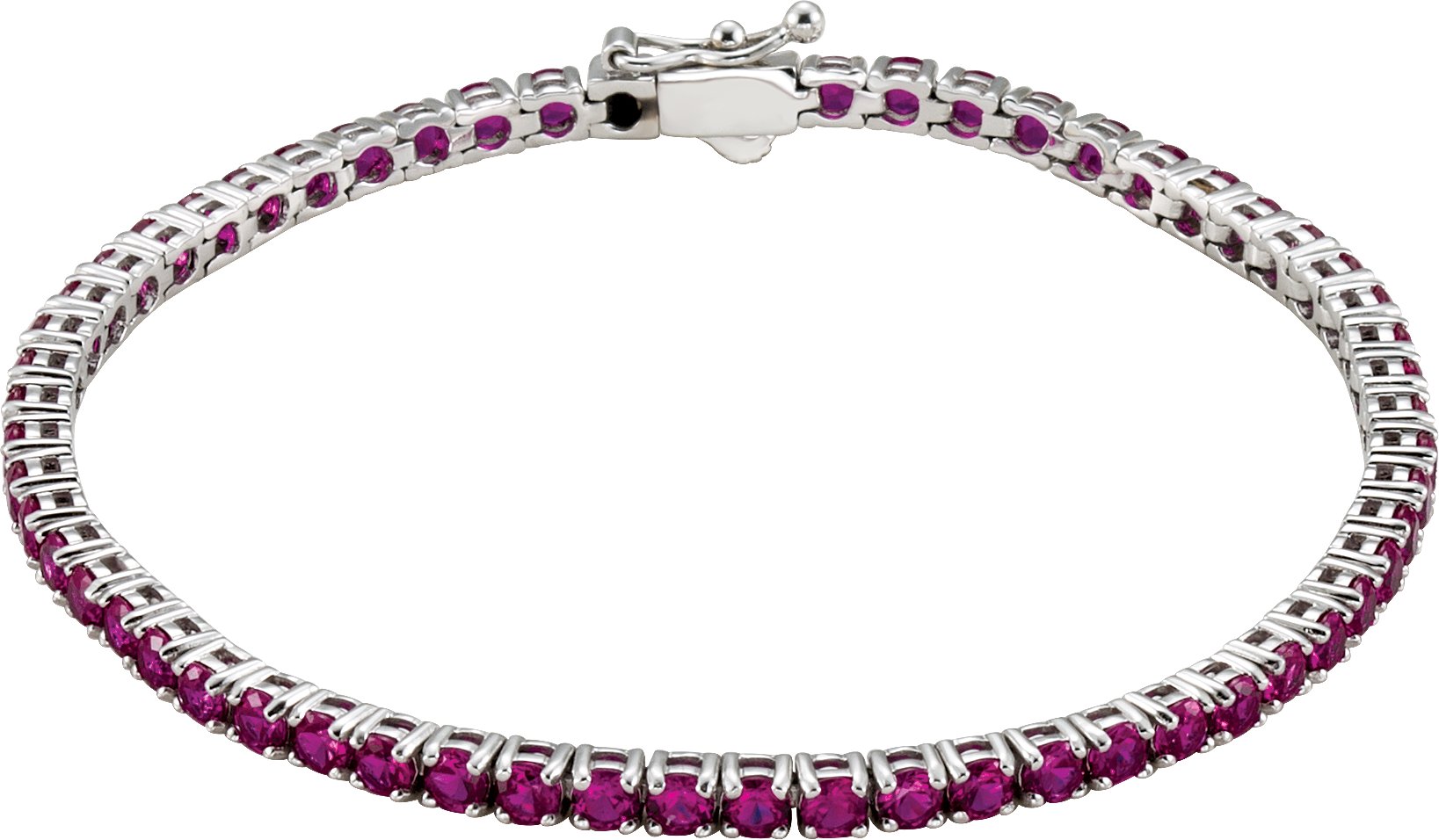 14K White Lab Grown Ruby Line 7.25 inch Bracelet Ref. 5762976