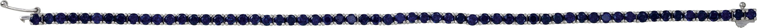 14K White Lab-Grown Blue Sapphire Line 7.25 Bracelet