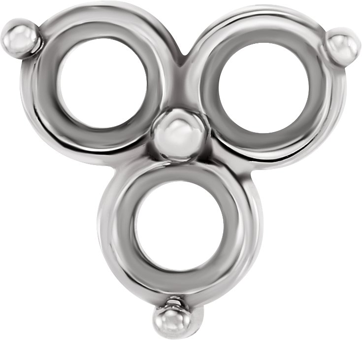 Round Three-Stone Earring Setting