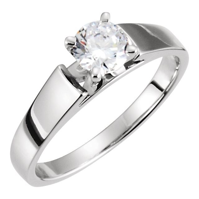 14K White 1/4 CTW Natural Diamond Solitaire Engagement Ring