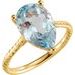 14K Yellow Natural Sky Blue Topaz Rope Ring