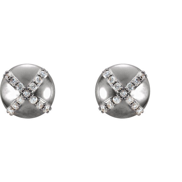 Platinum 1/8 CTW Natural Diamond Earrings