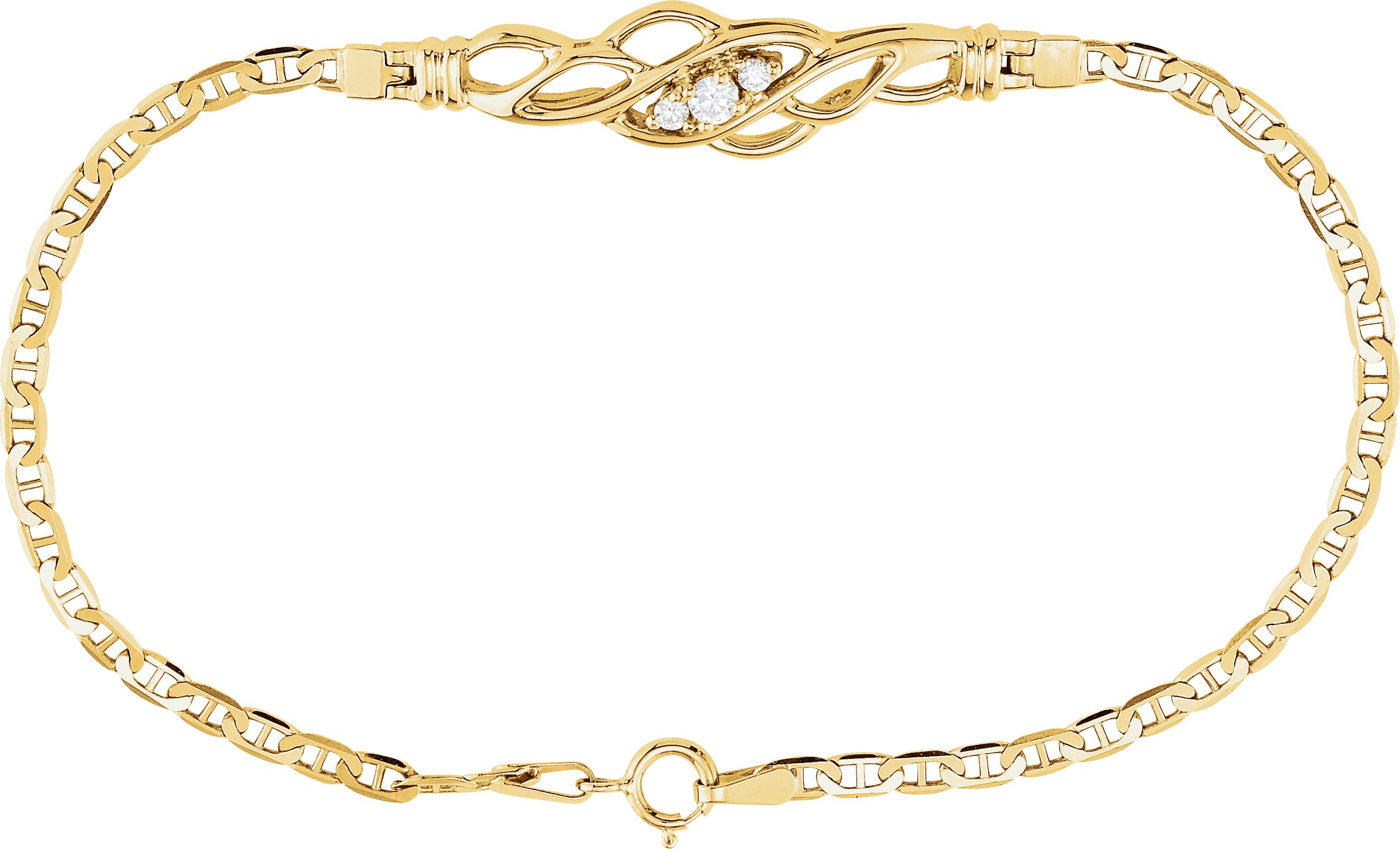 14K Yellow 1/8 CTW Natural Diamond 7" Bracelet