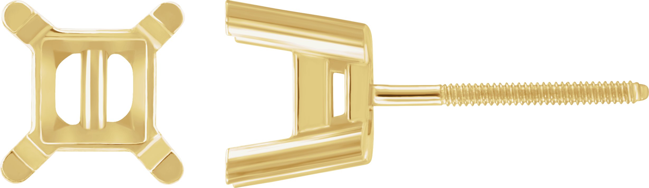 Square 4-Prong Stud Earrings