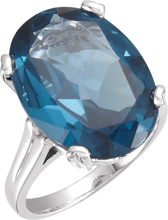 14K White 18x13 mm Oval Ring Mounting